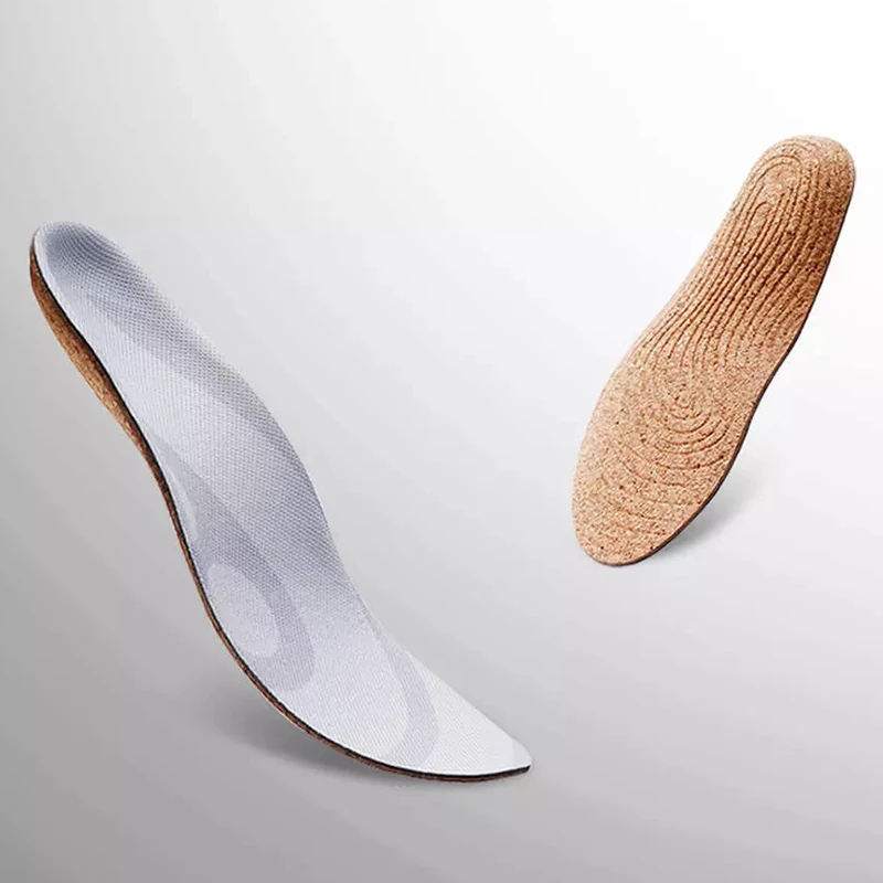 Genius Cork Shoe Insole Orthopedic Insoles for Flat Foot Arch Support Shoes Pad Correct O/X Leg Valgus Insoles Breathable