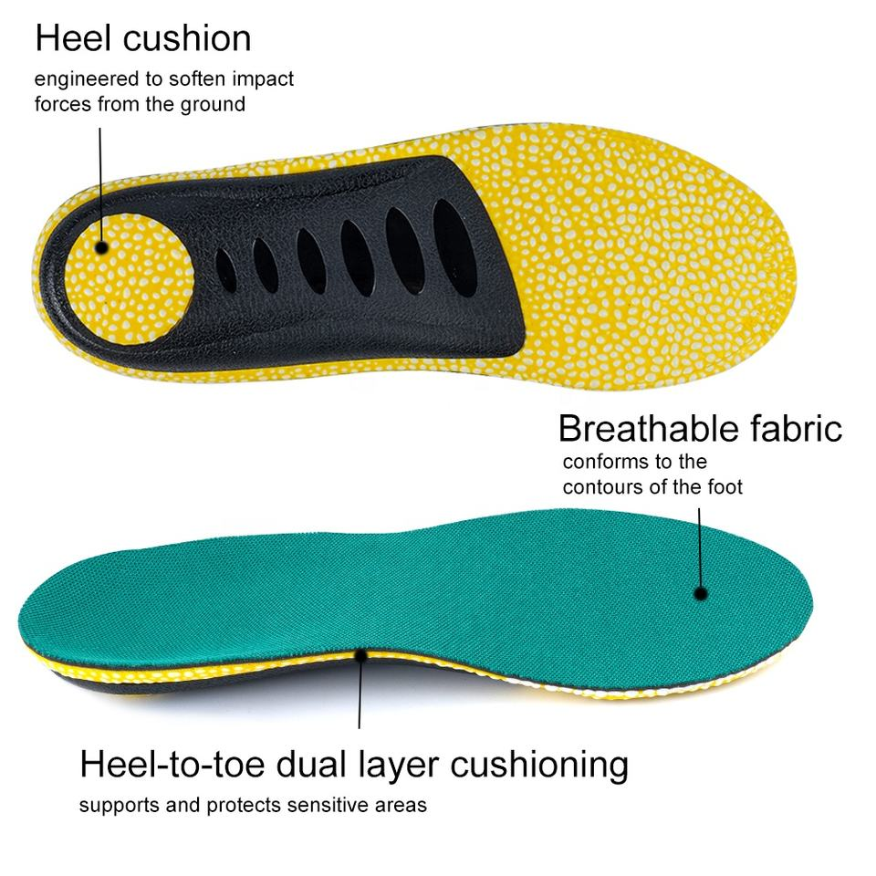 Arch Support PU Foam E-TPU Comfortable Boost Insole Shock Absorption Sports Shoe Pads Shock Absorption Popcorn Insoles